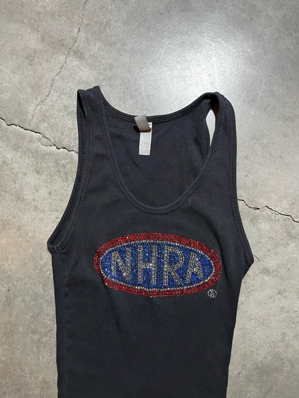 NHRA Black Beaded Logo Racerback Tank Top - Picture 3 of 4